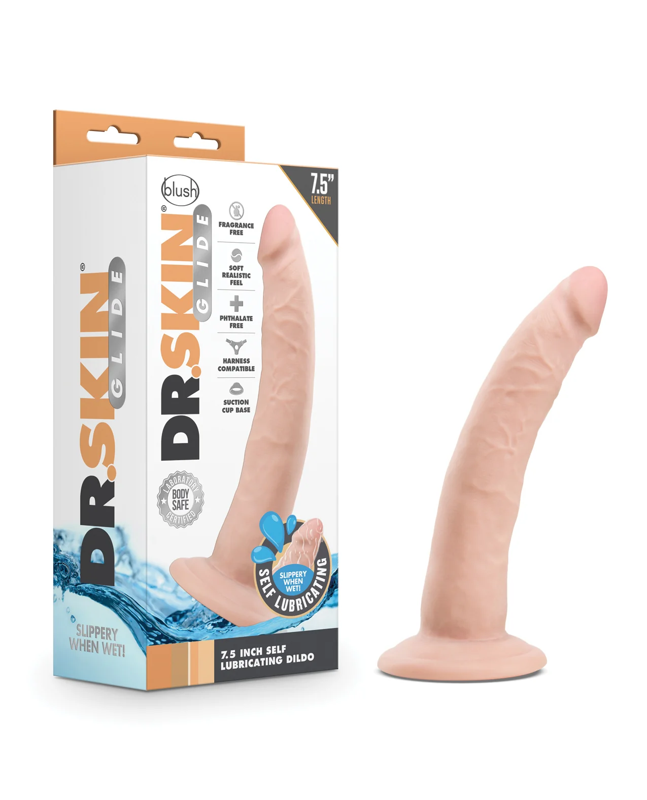 Blush Dr. Skin Glide 7.5" Self Lubricating Dildo - Image 2