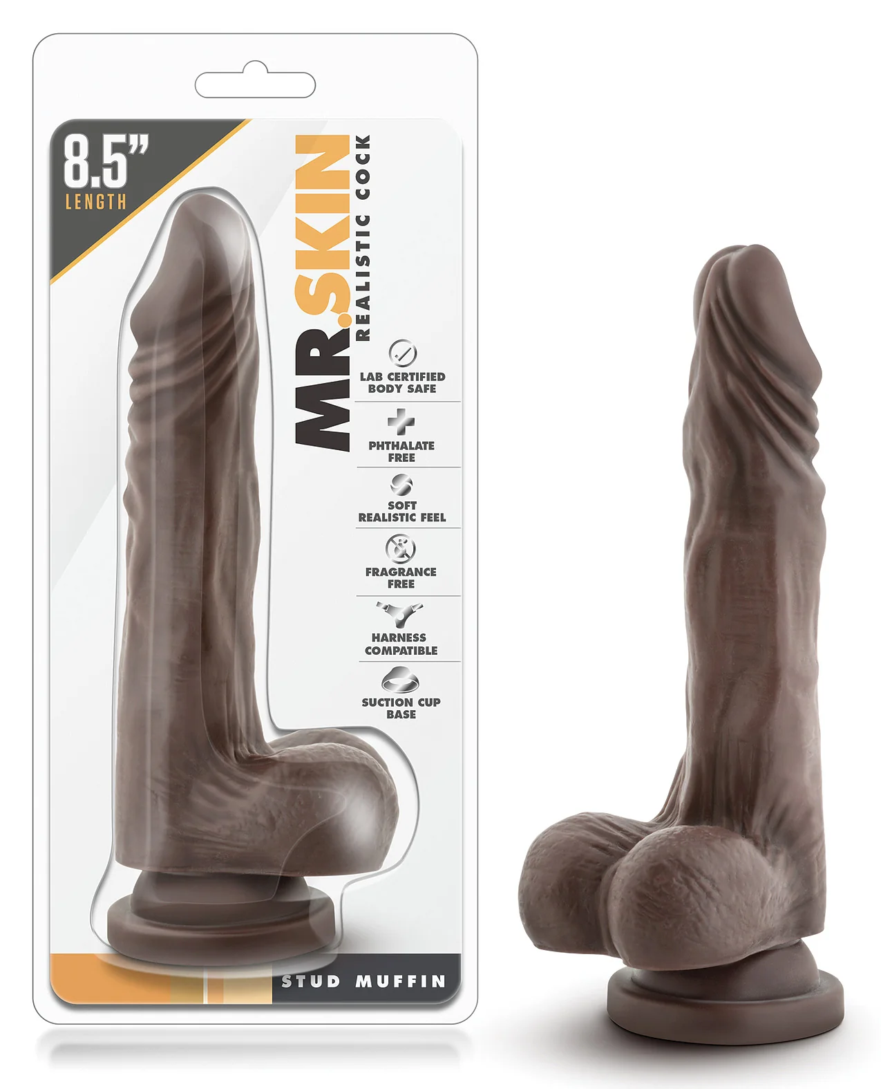 Blush Dr. Skin Stud Muffin 8.5" Dong with Suction Cup - Image 2