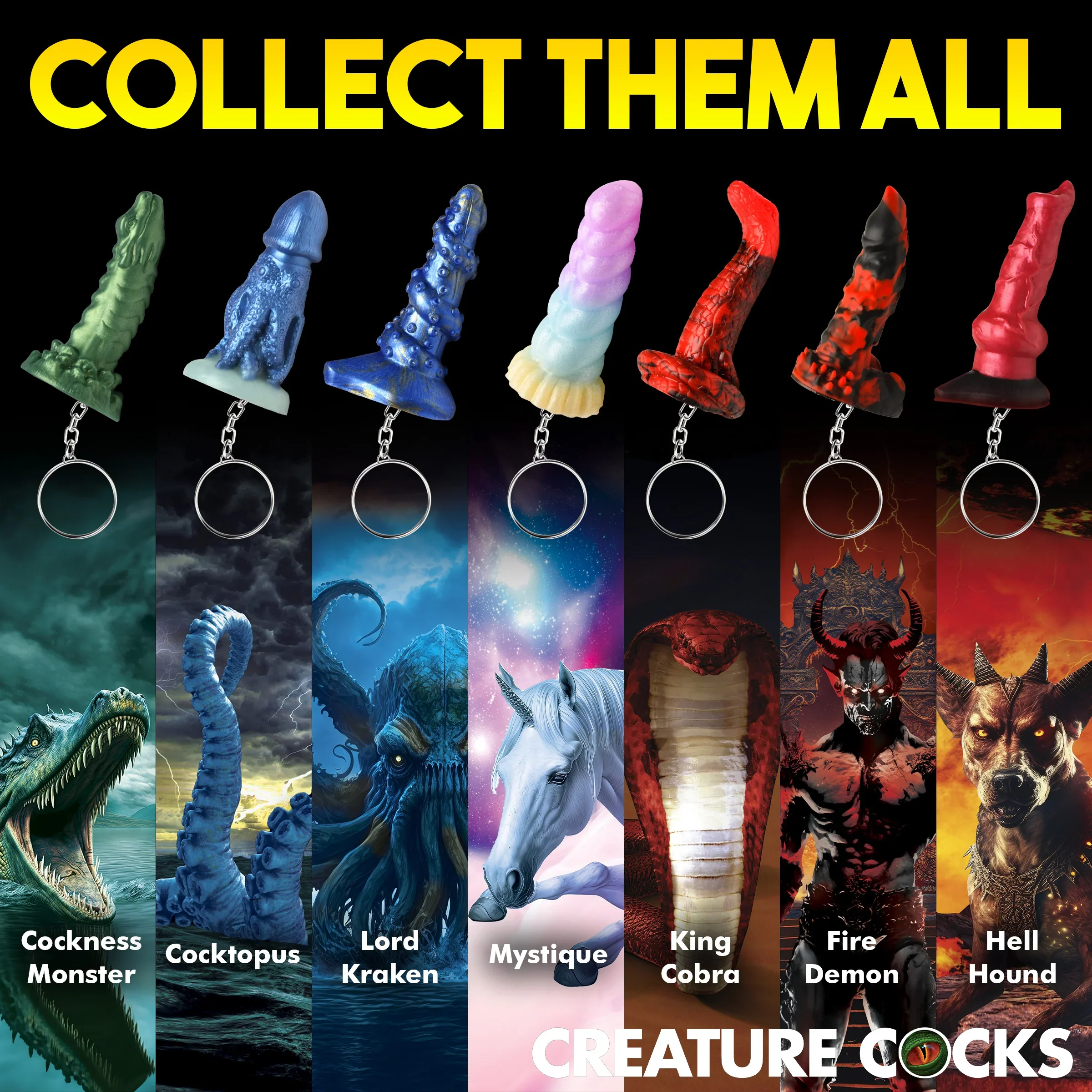 Creature Cocks Cockness Monster Key Chain - Image 3