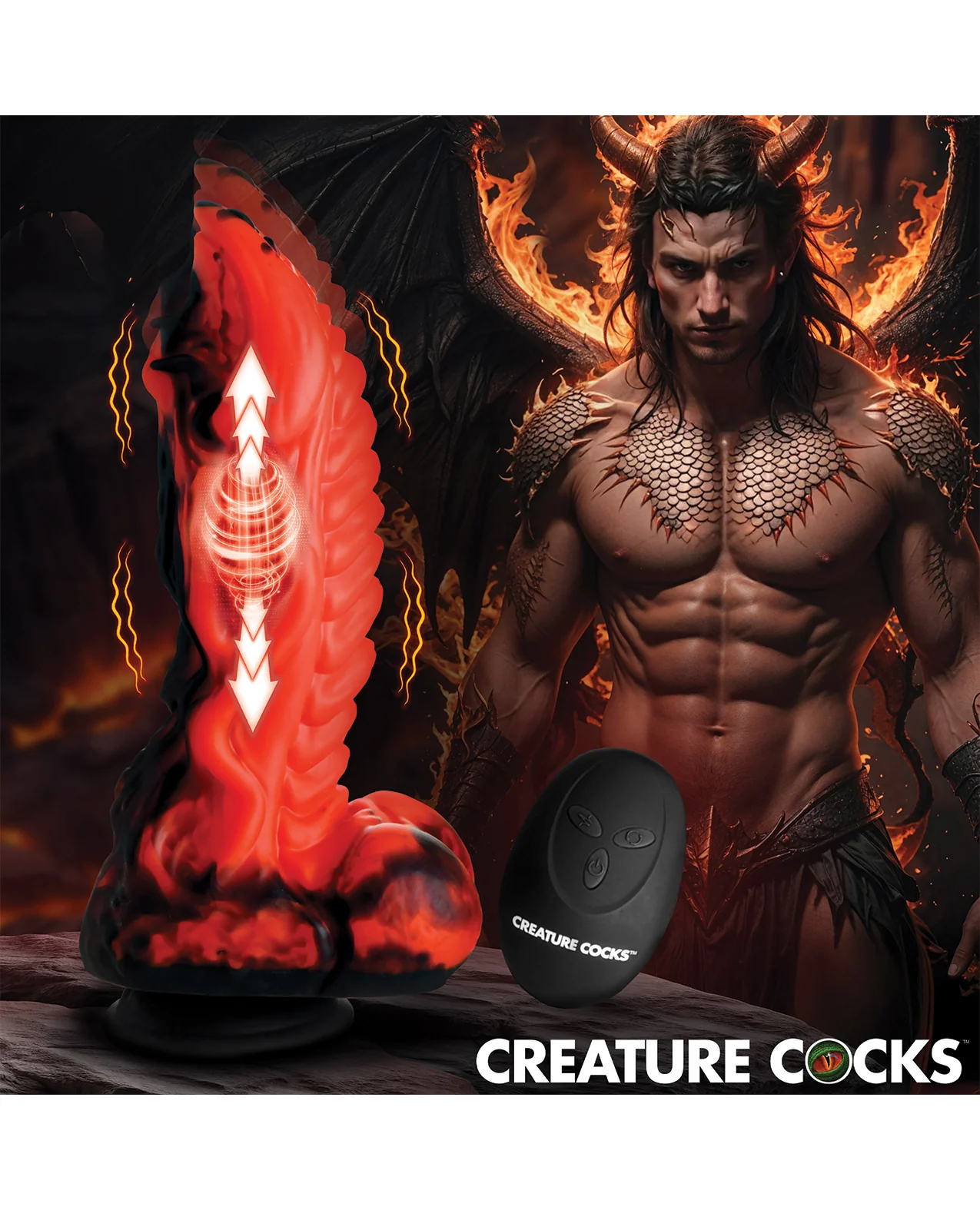 Creature Cocks Dragon Thrust Thrusting & Vibrating Silicone Dildo - Image 3
