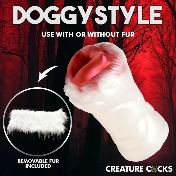 Creature Cocks Snow She-Wolf Silicone Stroker - Image 4