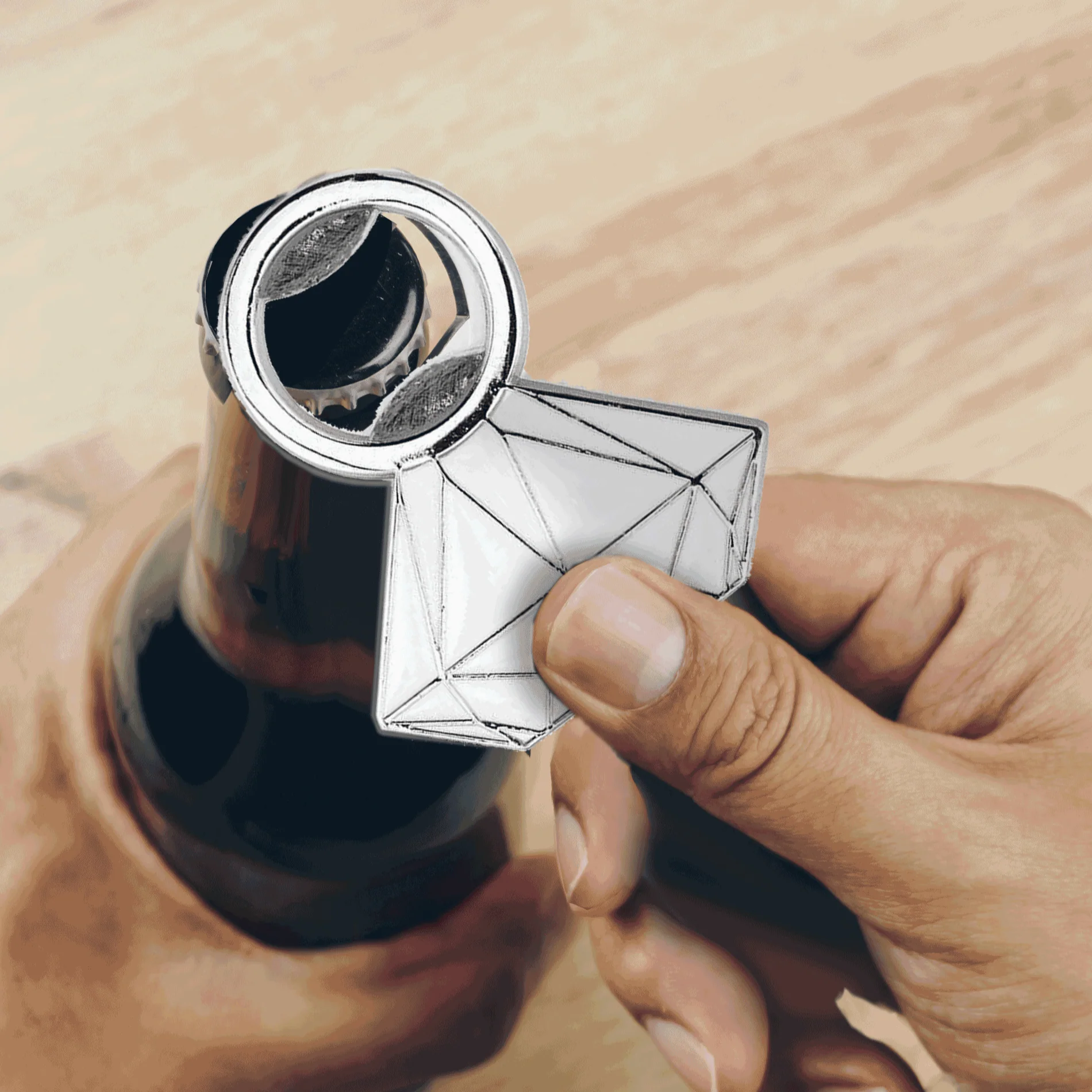 Glitterati Diamond Ring Bottle Opener - Image 2