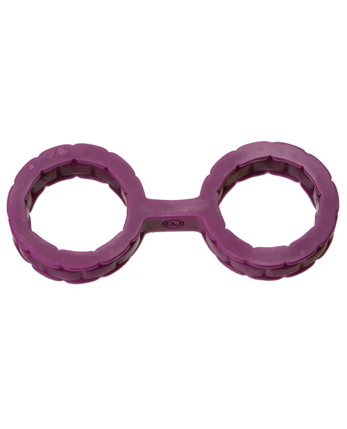 Japanese Bondage Silicone Cuffs Large Black - Image 3