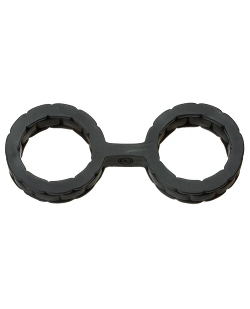 Japanese Bondage Silicone Cuffs Large Black - Image 9
