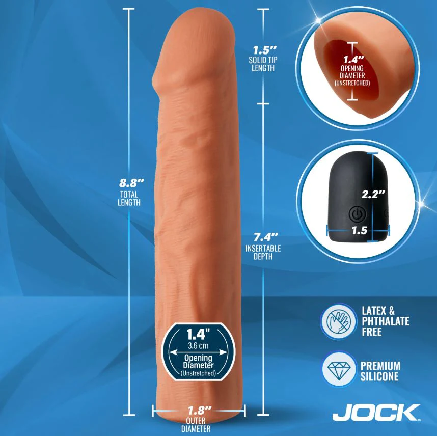 Jock enhancers 1.5in realistic penis extension vibrating light - Image 10