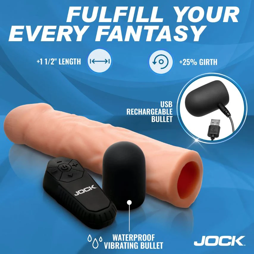 Jock enhancers 1.5in realistic penis extension vibrating light - Image 3