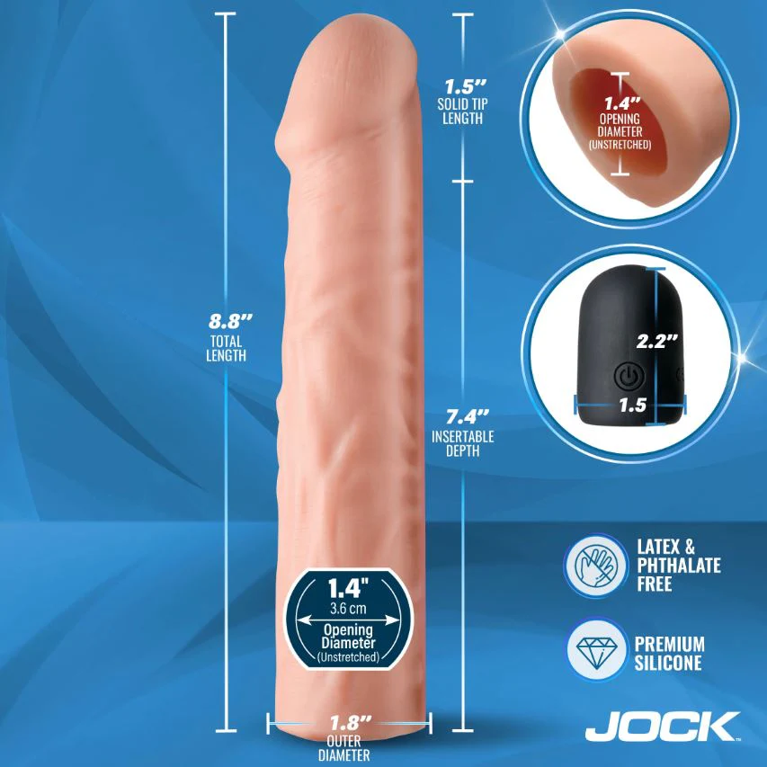 Jock enhancers 1.5in realistic penis extension vibrating light - Image 4