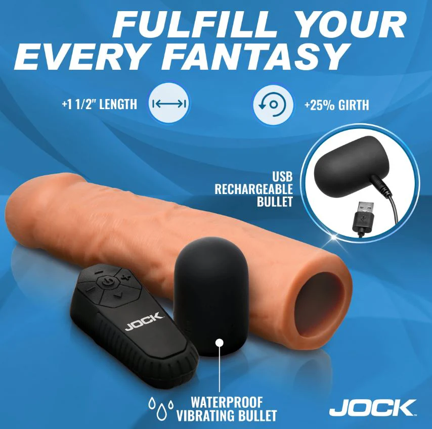Jock enhancers 1.5in realistic penis extension vibrating light - Image 9