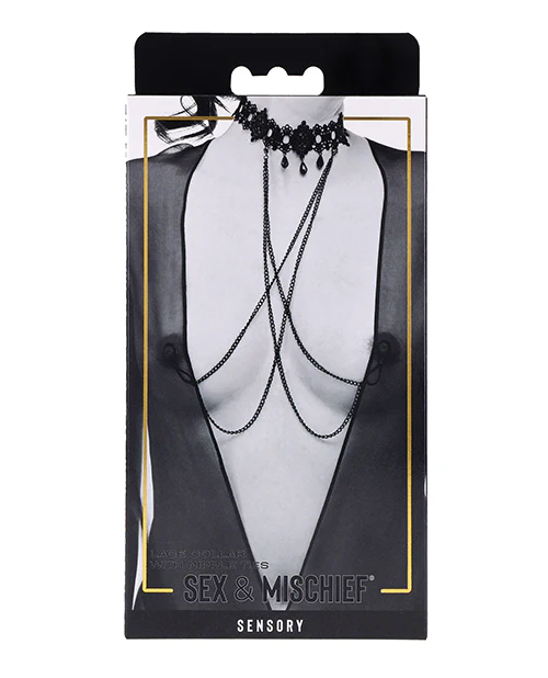Lace Collar with Nipple Ties - Image 2