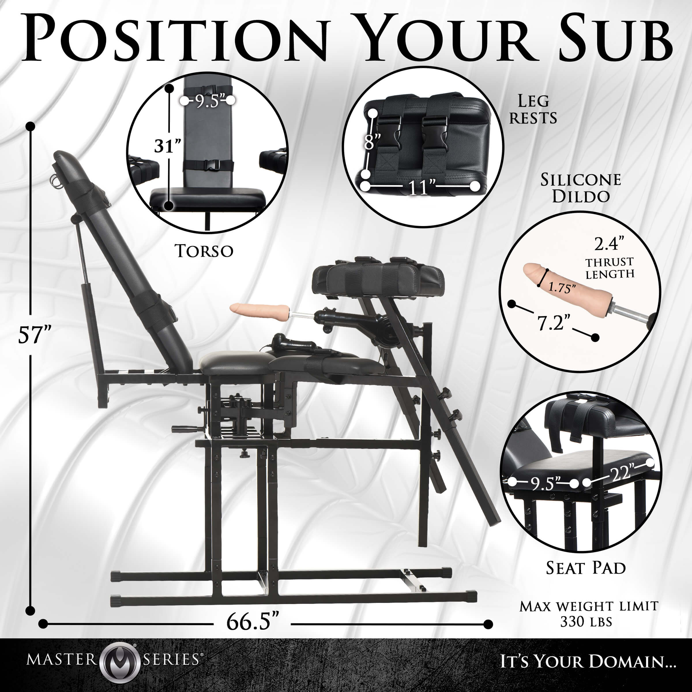 Leg Spreader Obedience Chair with Sex Machine - Image 10