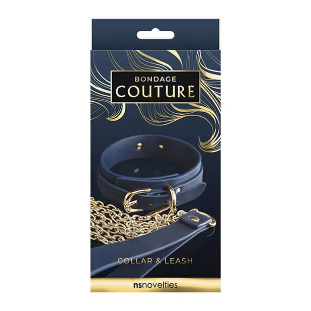 NS Novelties Bondage Couture Vinyl Collar and Leash - Image 2