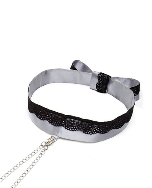 "Play Nice" Satin Collar with Nipple Clamps - Image 3