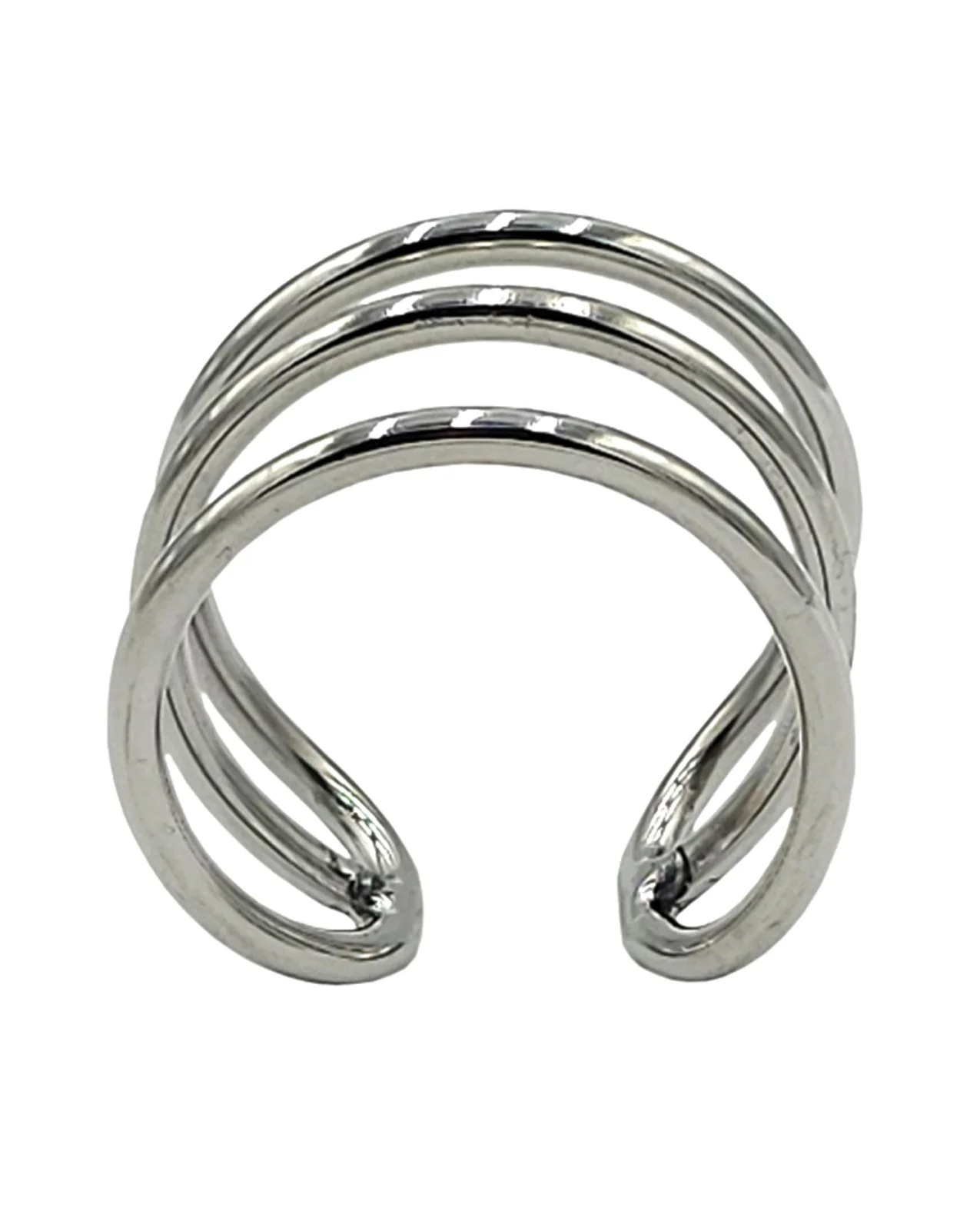 Rouge Stainless Steel Triple Wire Glans Ring 32 mm - Silver - Image 3