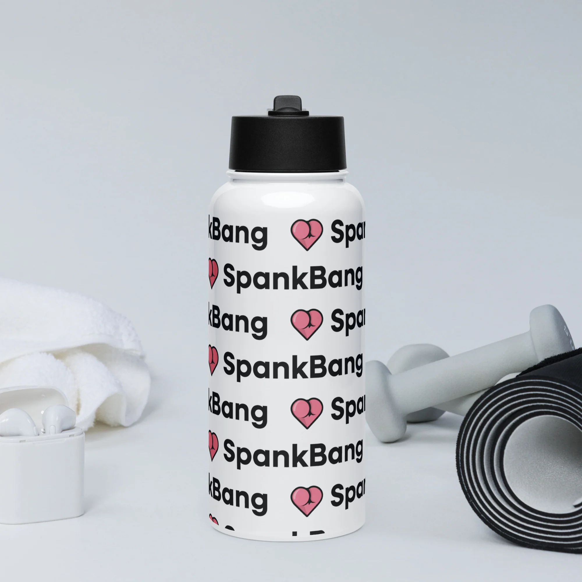Spankbang - Stainless steel water bottle with a straw lid - Image 3