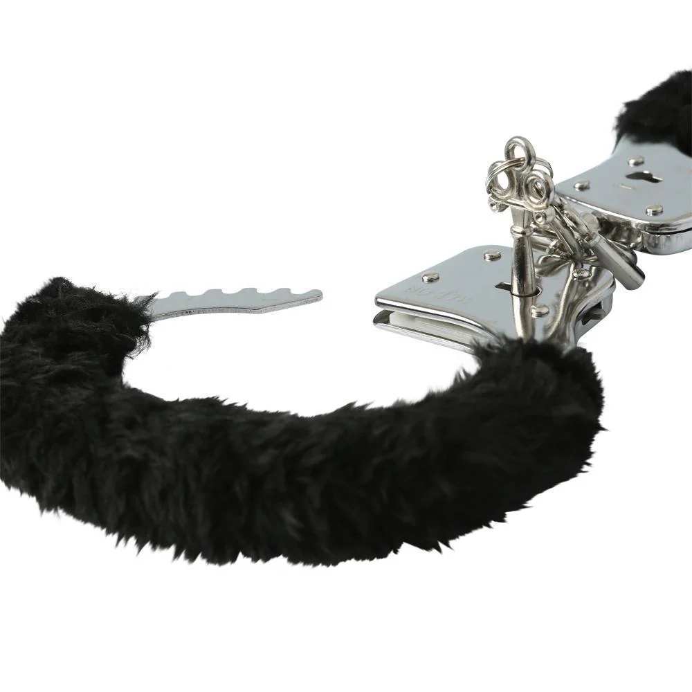 Sportsheets Black Furry Handcuffs - Image 2