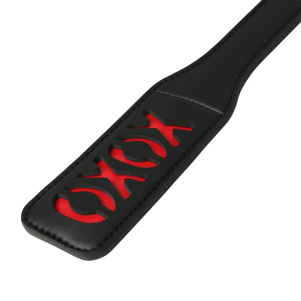 Sportsheets Black Vinyl Paddle, XOXO - Image 3