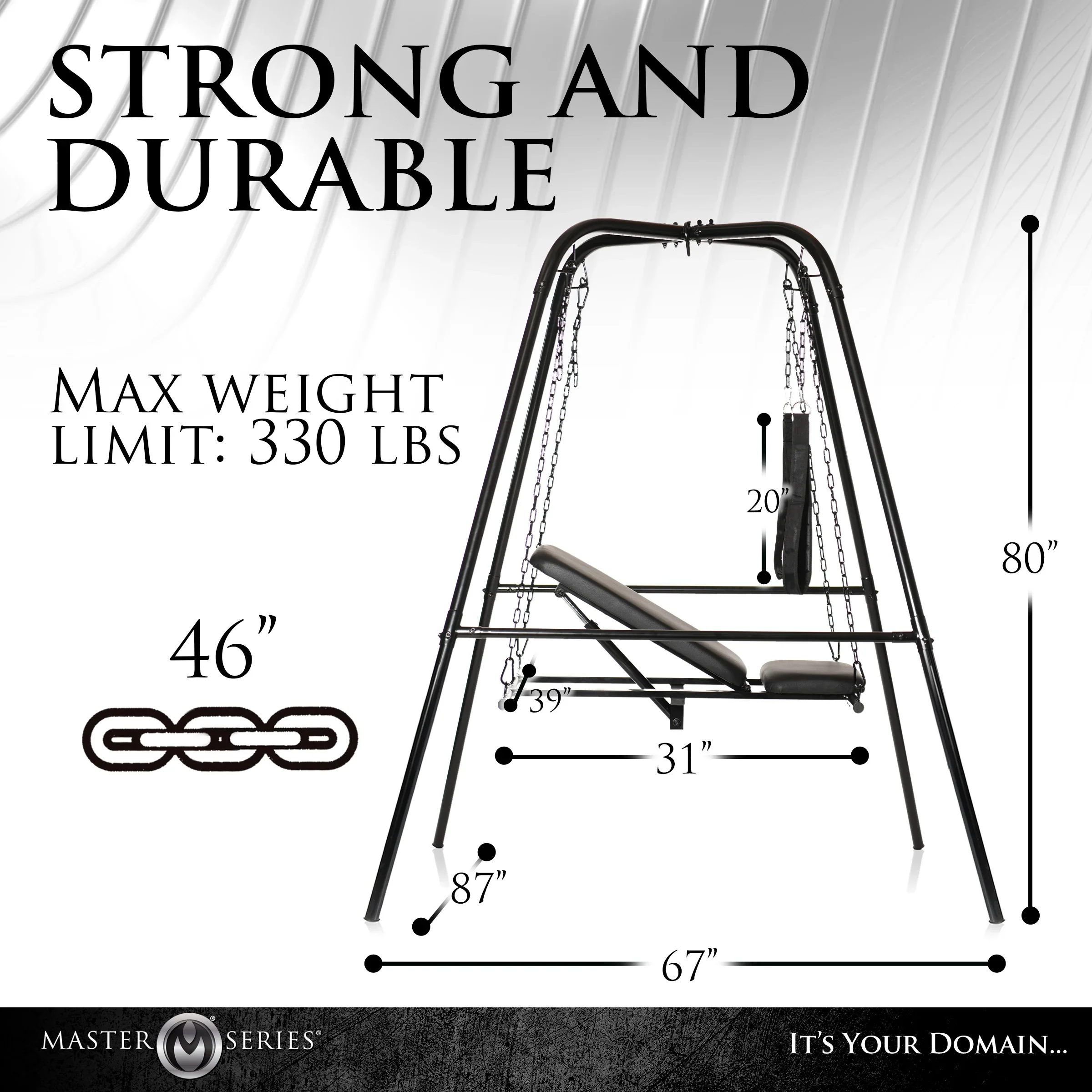 Throne Adjustable Sex Sling with Stand - Image 7