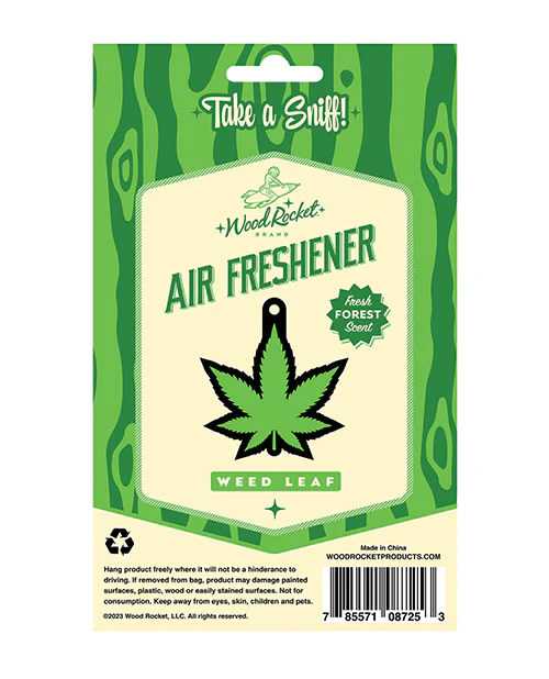 Wood Rocket Green Leaf Air Freshener - Image 3
